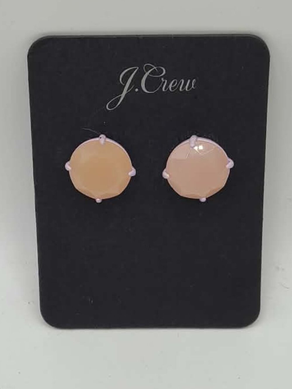 J Crew Tan Resin Round Stud Earrings NWT